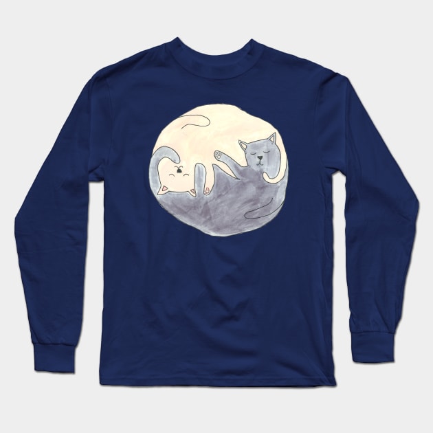 Sleeping Cats Long Sleeve T-Shirt by DoodlesAndStuff